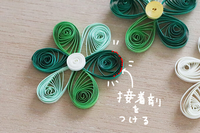 000内と外の渦を接着剤で固定