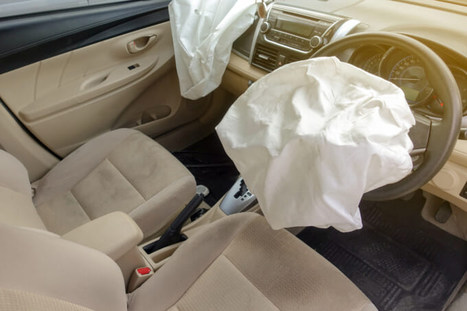 Airbag explosion damaged