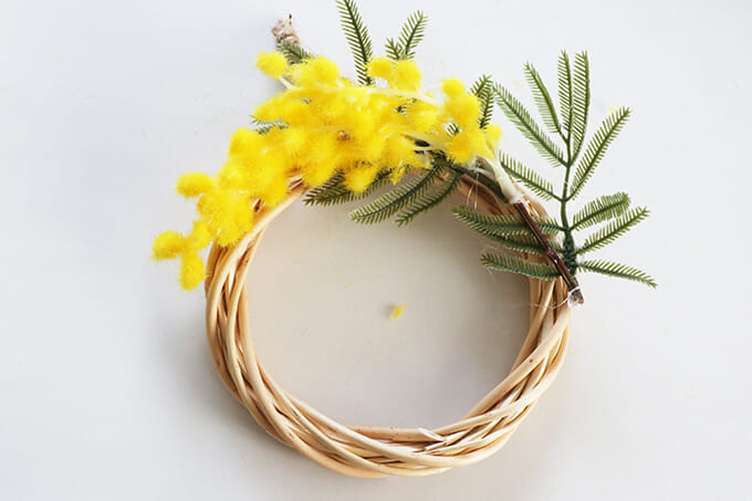 04土台につける_1_ミモザ葉っぱあり2本