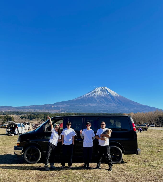 富士山と家族おもて