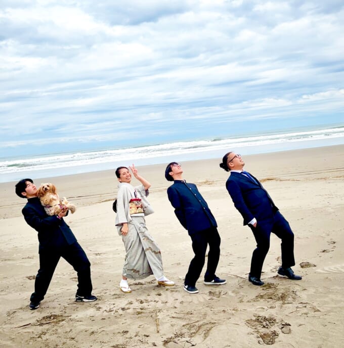 長男卒業海辺家族